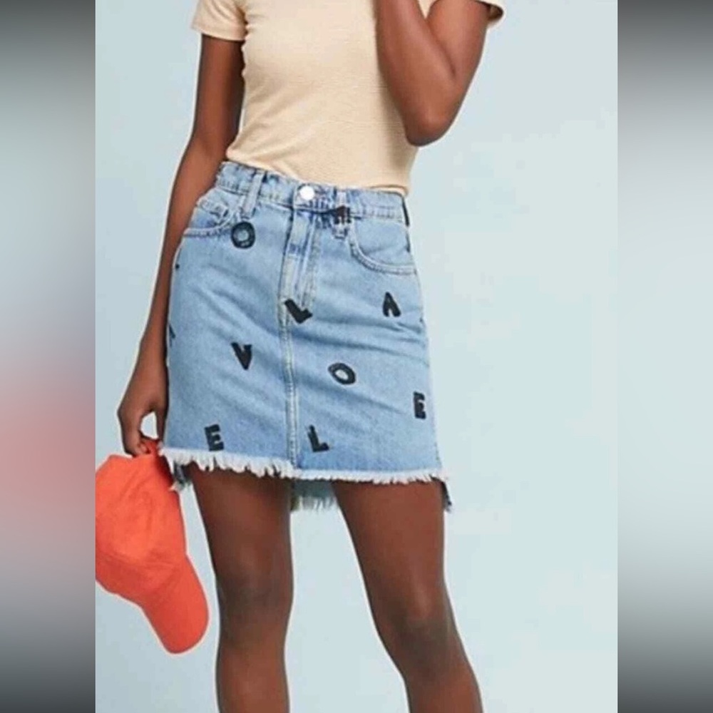 NWT Anthropologie Current Elliot Denim Love Letter Mini skirt